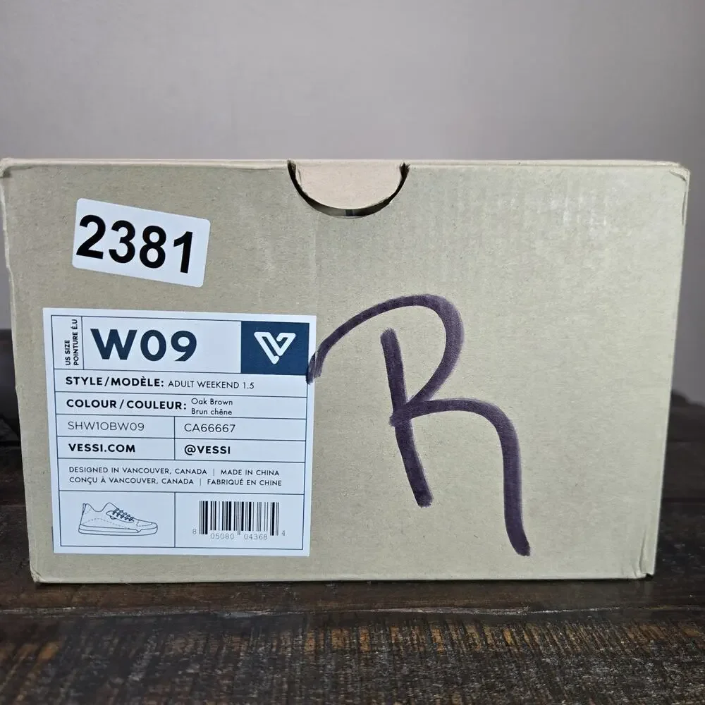 Vessi Weekend 1.5 Sneaker Womens Size 9 Waterproof Shoes Oak Brown White